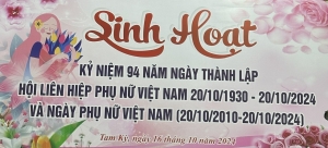 Chào mừng kỷ niệm 94 năm ngày Phụ nữ Việt Nam 20/10/1930-20/10/2024